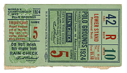 1924 New York Giants (vs. Washington Senators) World Series Game 5 Ticket Stub