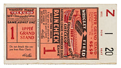 1929 Chicago Cubs (vs Philadelphia Athletics) World Series Game 1 Ticket Stub