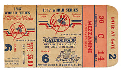 1947 New York Yankees (vs. Brooklyn Dodgers) World Series Game 6 Ticket Stub - Al Gionfriddo's Catch