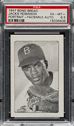 Circa 1947 Bond Bread Jackie Robinson Portrait PSA EX-MT+ 6.5 - True Rookie Card!
