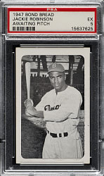 Circa 1947 Bond Bread Jackie Robinson Awaiting Pitch PSA EX 5