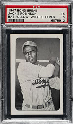 Circa 1947 Bond Bread Jackie Robinson Bat Follow, White Sleeves PSA EX 5