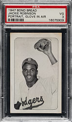 Circa 1947 Bond Bread Jackie Robinson Portrait, Glove In Air PSA VG 3