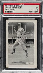 Circa 1947 Bond Bread Jackie Robinson Throwing PSA EX 5