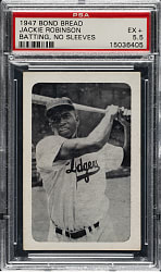 Circa 1947 Bond Bread Jackie Robinson Batting, No Sleeves PSA EX+ 5.5