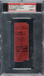 1925 Pittsburgh Pirates (vs. Washington Senators) World Series Game 2 Ticket Stub - PSA