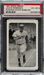 Circa 1947 Bond Bread Jackie Robinson Running Down Baseline PSA VG-EX 4