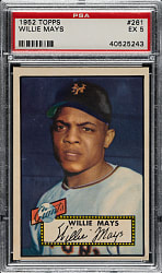 1952 Topps #261 Willie Mays PSA EX 5