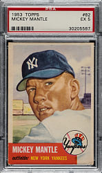 1953 Topps #82 Mickey Mantle PSA EX 5