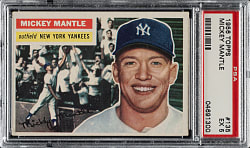 1956 Topps #135 Mickey Mantle Gray Back PSA EX 5