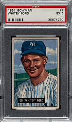 1951 Bowman #1 Whitey Ford Rookie PSA EX 5