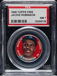 1956 Topps Pins Jackie Robinson PSA NM 7