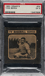 1950 Drake's Cookies #24 Yogi Berra PSA EX 5
