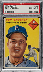 1954 Topps #132 Tom Lasorda Rookie PSA EX-MT 6