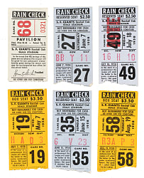 1958 San Francisco Giants Seals Stadium Ticket Stub Collection (47) - First Year in San Francisco