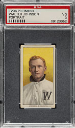 1909-1911 T206 White Border Walter Johnson Portrait PSA VG 3