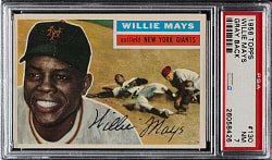 1956 Topps #130 Willie Mays Gray Back PSA NM 7