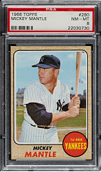 1968 Topps #280 Mickey Mantle PSA NM-MT 8