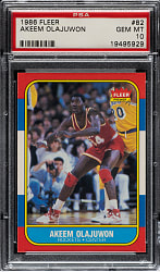 1986-1987 Fleer Basketball #82 Akeem Olajuwon Rookie PSA GEM MINT 10