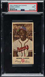 1954 Johnston Cookies #5 Hank Aaron Rookie PSA MINT 9 - Highest Graded!