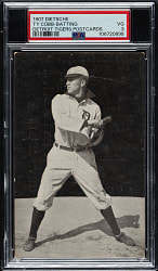 1907 PC765 A. C. Dietsche Detroit Tigers Postcard Ty Cobb Rookie Batting PSA VG 3