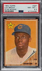 1962 Topps #387 Lou Brock Rookie PSA NM-MT+ 8.5