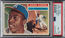 1956 Topps #31 Hank Aaron White Back PSA NM-MT 8