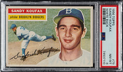 1956 Topps #79 Sandy Koufax White Back PSA NM-MT 8