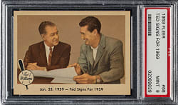 1959 Fleer Ted Williams #68 "Ted Signs" PSA MINT 9