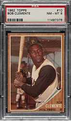 1962 Topps #10 Roberto Clemente PSA NM-MT 8