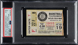 1955 Indiana High School Basketball Championship Ticket Stub PSA POOR 1 - First All-Black State Champions Led by Oscar Robertson - The ONLY Graded Example!