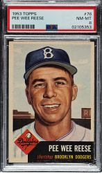 1953 Topps #76 Pee Wee Reese PSA NM-MT 8