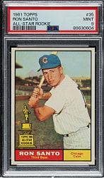 1961 Topps #35 Ron Santo Rookie PSA MINT 9