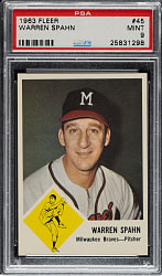 1963 Fleer #45 Warren Spahn PSA MINT 9