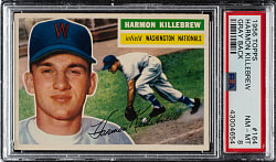 1956 Topps #164 Harmon Killebrew Gray Back PSA NM-MT 8