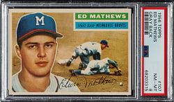 1956 Topps #107 Ed Mathews Gray Back PSA NM-MT 8