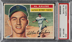 1956 Topps #20 Al Kaline White Back PSA NM-MT 8