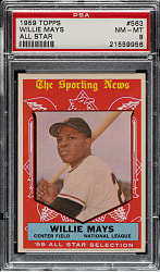 1959 Topps #563 Willie Mays All-Star PSA NM-MT 8