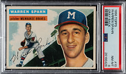 1956 Topps #10 Warren Spahn Gray Back PSA NM-MT 8