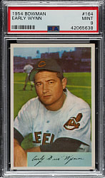 1954 Bowman #164 Early Wynn PSA MINT 9 - Highest Graded!
