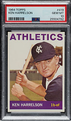 1964 Topps #419 Ken Harrelson Rookie PSA GEM MINT 10