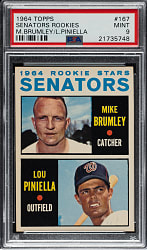 1964 Topps #167 Lou Piniella Rookie PSA MINT 9 - Highest Graded!