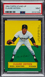 1964 Topps Stand-Up Claude Osteen PSA MINT 9 - 1 of 2 - Highest Graded!