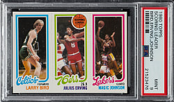 1980-1981 Topps Basketball Larry Bird/Magic Johnson Rookie PSA MINT 9