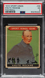 1933 R338 Sport Kings #35 Knute Rockne PSA EX 5