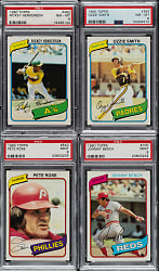 High-Grade 1980 Topps Complete Set (726) Including Rickey Henderson Rookie PSA NM-MT 8