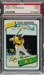 1980 Topps #482 Rickey Henderson Rookie PSA MINT 9