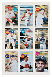 1968 Topps 3-D Uncut Sheet with Roberto Clemente and Two Unissued Proof Cards