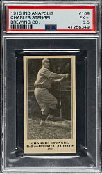1916 M101-4 Indianapolis Brewing Co. #169 Charles "Casey" Stengel Rookie PSA EX+ 5.5 - 1 of 1 - Highest Graded!