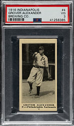 1916 M101-4 Indianapolis Brewing Co. #4 Grover Alexander PSA VG 3 - 1 of 2 - Highest Graded!
